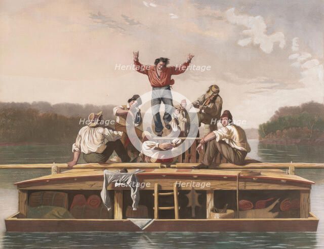 The Jolly Flat Boat Men, 1847. Creator: Thomas Doney.