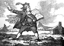 The Journalist with a view of Auchinleck or The Land of Stones c 1786.Artist: Thomas Rowlandson