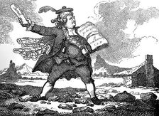 The Journalist with a view of Auchinleck or The Land of Stones c 1786.Artist: Thomas Rowlandson