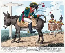 The Journey of a Modern Hero, to the Island of Elba 1814. Artist: Anon