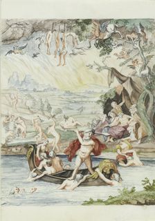 The journey of Prince Maurits in Charon's ferry, 1710-1720. Creator: Anon