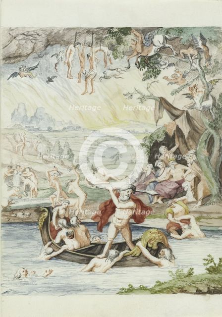 The journey of Prince Maurits in Charon's ferry, 1710-1720.  Creator: Anon.