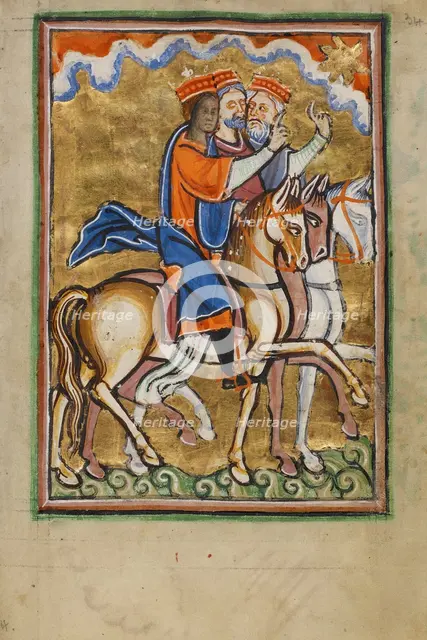 The Journey of the Magi; Illustrated Vita Christi, with devotional supplements, about 1190-1200. Creator: Unknown.