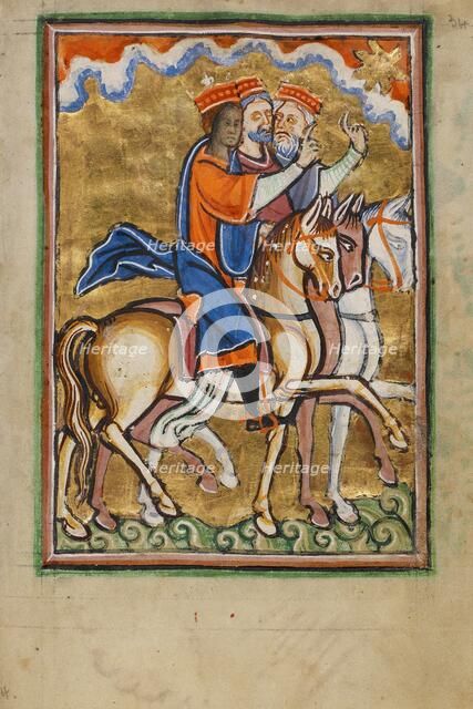 The Journey of the Magi; Illustrated Vita Christi, with devotional supplements, about 1190-1200. Creator: Unknown.