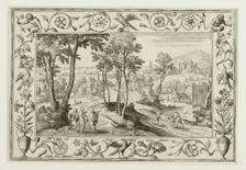 The Journey to Emmaus, from Landscapes with Old and New Testament Scenes and Hunting Scenes, 1584. Creator: Adriaen Collaert