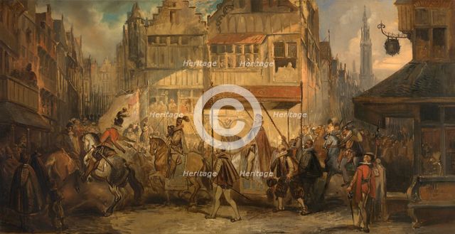 The Joyous Entry of the Duke of Anjou into Antwerp, 1840. Creator: Jan August Hendrik Leys.