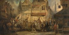 The Joyous Entry of the Duke of Anjou into Antwerp, 1840. Creator: Jan August Hendrik Leys