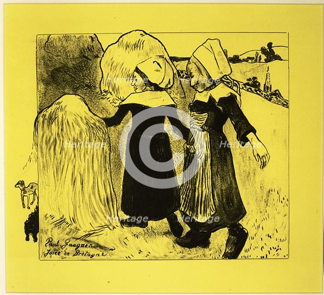 The Joys of Brittany, from the Volpini Suite: Dessins lithographiques, 1889., 1889. Creator: Paul Gauguin.