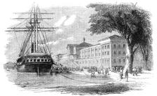 The Kuleieh Barracks, Constantinople - the Royal Artillery disembarking from "The Jason", 1854. Creator: Unknown