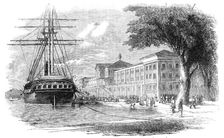 The Kuleieh Barracks, Constantinople - the Royal Artillery disembarking from "The Jason", 1854. Creator: Unknown