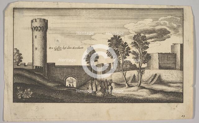 The Kunibert Tower near Cologne (copy), 1625-77. Creator: Wenceslaus Hollar.