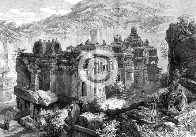 The Kailas, in the Cave Temples of Ellora, Western India...1876. Creator: RCH.