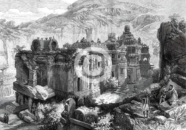 The Kailas, in the Cave Temples of Ellora, Western India...1876. Creator: RCH.