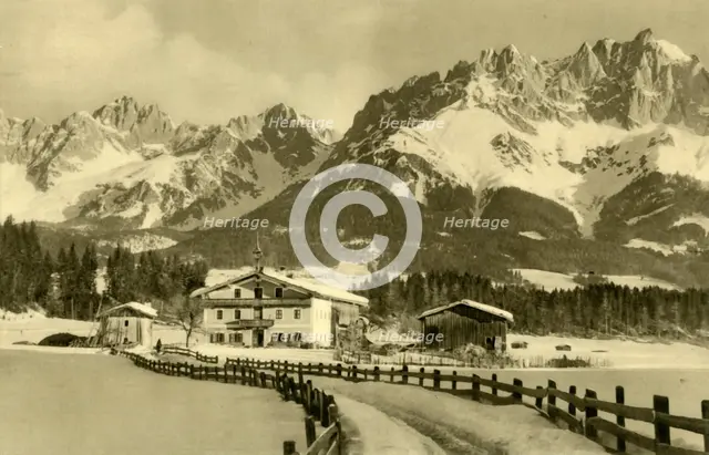 The Kaiser Mountains, Oberndorf, Tyrol, Austria, c1935.  Creator: Unknown.