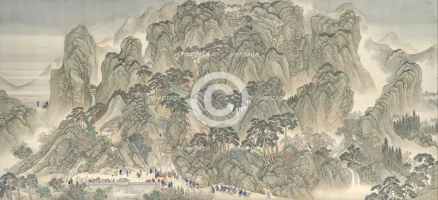 The Kangxi Emperor's Southern Inspection Tour, Scroll Three: Ji'nan to Mount Tai, datable to 1698. Creator: Wang Hui.