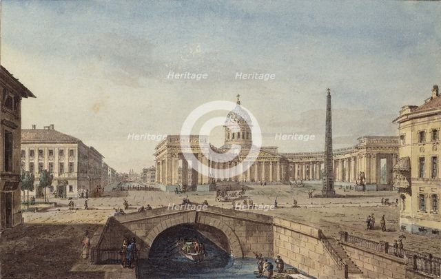 The Kazan Cathedral in Saint Petersburg, 1817. Artist: Vorobyev, Maxim Nikiphorovich (1787-1855)