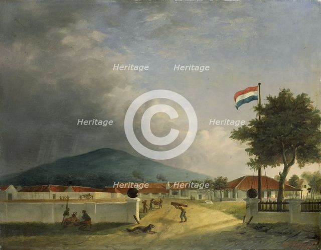 The Kedawong Sugar Factory near Pasuruan, Java, 1849. Creator: Herman Theodorus Hesselaar.