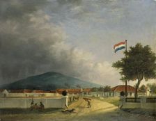 The Kedawong Sugar Factory near Pasuruan, Java, 1849. Creator: Herman Theodorus Hesselaar