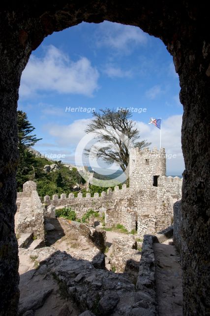 The keep of the Castelo dos Mouros, Sintra, Portugal, 2009. Creator: Samuel Magal.