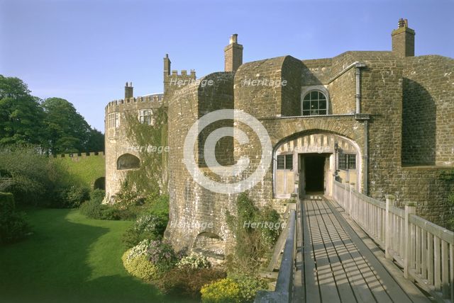 The keep with trees, Longtown Castle, Herefordshire, 1992. Artist: Unknown