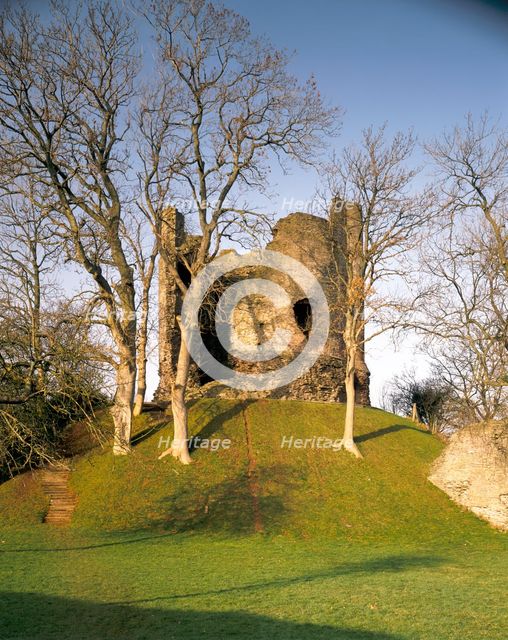 The keep with trees, Longtown Castle, Herefordshire, 1992. Artist: Unknown