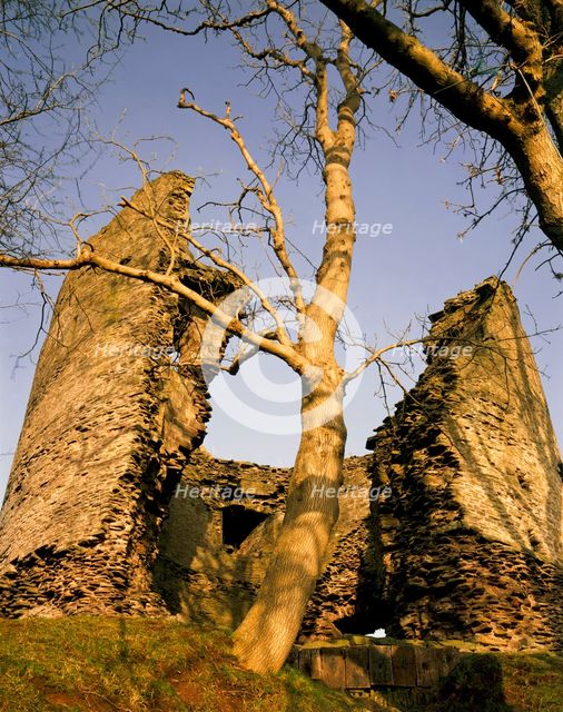 The keep with trees, Longtown Castle, Herefordshire, 1992. Artist: Unknown