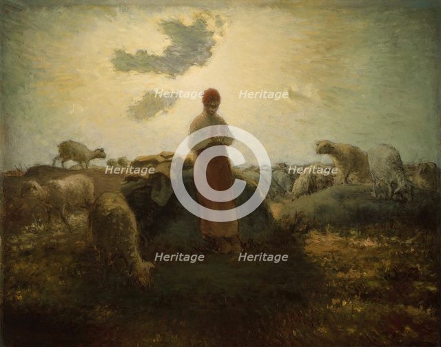 The Keeper of the Herd, 1871/74. Creator: Jean Francois Millet.