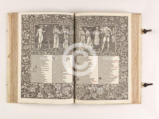 The Kelmscott Chaucer - The Works of Geoffrey Chaucer Now Newly Imprinted, 1896. Creator: Sir Edward Coley Burne-Jones.