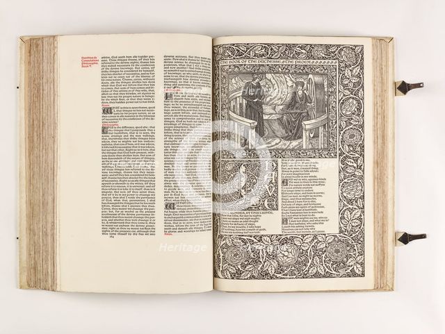 The Kelmscott Chaucer - The Works of Geoffrey Chaucer Now Newly Imprinted, 1896. Creator: Sir Edward Coley Burne-Jones.