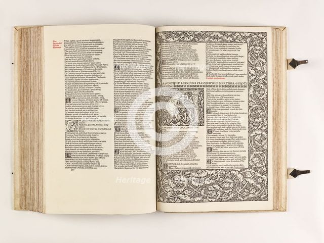 The Kelmscott Chaucer - The Works of Geoffrey Chaucer Now Newly Imprinted, 1896. Creator: Sir Edward Coley Burne-Jones.