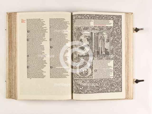 The Kelmscott Chaucer - The Works of Geoffrey Chaucer Now Newly Imprinted, 1896. Creator: Sir Edward Coley Burne-Jones.