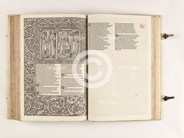 The Kelmscott Chaucer - The Works of Geoffrey Chaucer Now Newly Imprinted, 1896. Creator: Sir Edward Coley Burne-Jones.