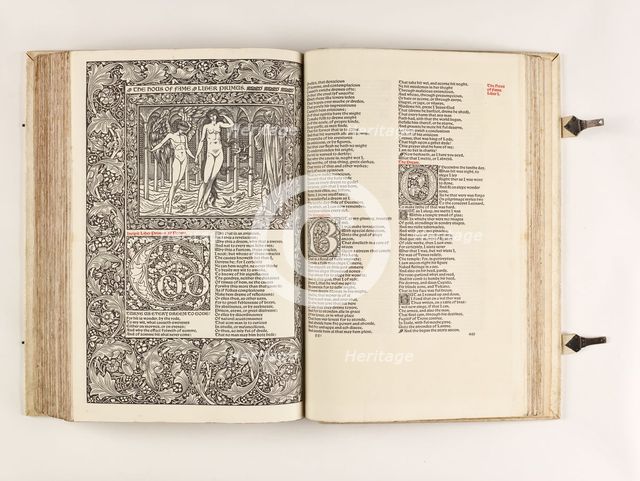 The Kelmscott Chaucer - The Works of Geoffrey Chaucer Now Newly Imprinted, 1896. Creator: Sir Edward Coley Burne-Jones.