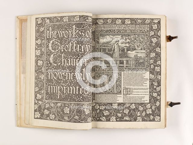 The Kelmscott Chaucer - The Works of Geoffrey Chaucer Now Newly Imprinted, 1896. Creator: Sir Edward Coley Burne-Jones.