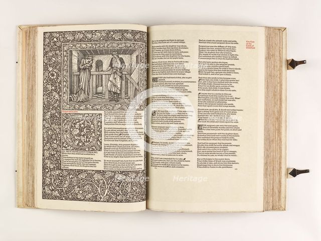 The Kelmscott Chaucer - The Works of Geoffrey Chaucer Now Newly Imprinted, 1896. Creator: Sir Edward Coley Burne-Jones.