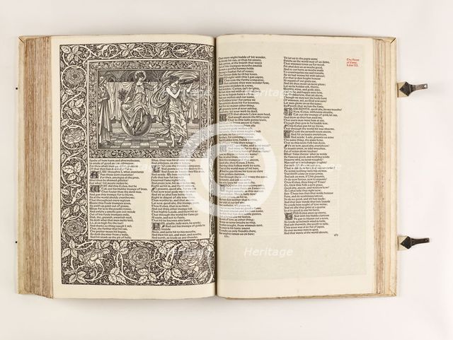 The Kelmscott Chaucer - The Works of Geoffrey Chaucer Now Newly Imprinted, 1896. Creator: Sir Edward Coley Burne-Jones.