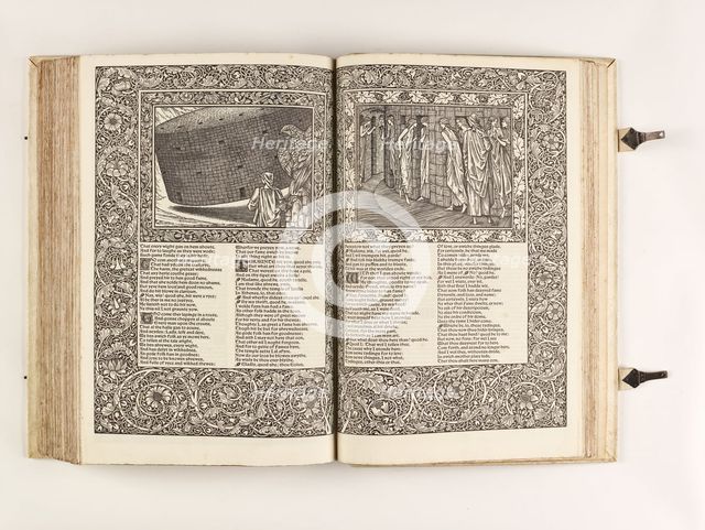 The Kelmscott Chaucer - The Works of Geoffrey Chaucer Now Newly Imprinted, 1896. Creator: Sir Edward Coley Burne-Jones.