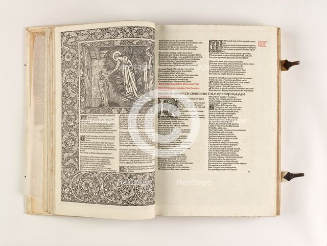 The Kelmscott Chaucer - The Works of Geoffrey Chaucer Now Newly Imprinted, 1896. Creator: Sir Edward Coley Burne-Jones.