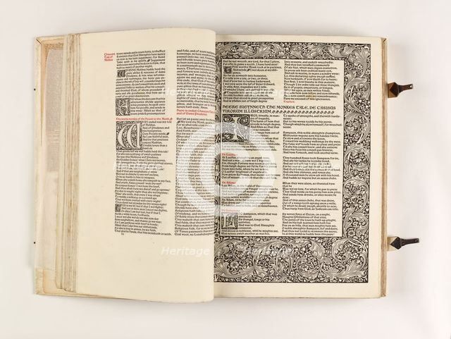 The Kelmscott Chaucer - The Works of Geoffrey Chaucer Now Newly Imprinted, 1896. Creator: Sir Edward Coley Burne-Jones.