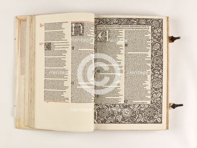 The Kelmscott Chaucer - The Works of Geoffrey Chaucer Now Newly Imprinted, 1896. Creator: Sir Edward Coley Burne-Jones.
