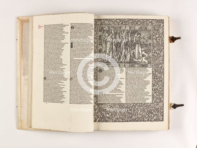 The Kelmscott Chaucer - The Works of Geoffrey Chaucer Now Newly Imprinted, 1896. Creator: Sir Edward Coley Burne-Jones.