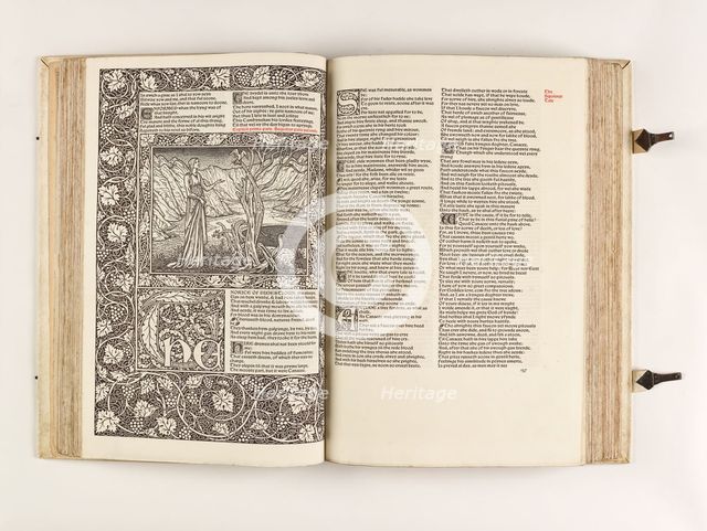 The Kelmscott Chaucer - The Works of Geoffrey Chaucer Now Newly Imprinted, 1896. Creator: Sir Edward Coley Burne-Jones.