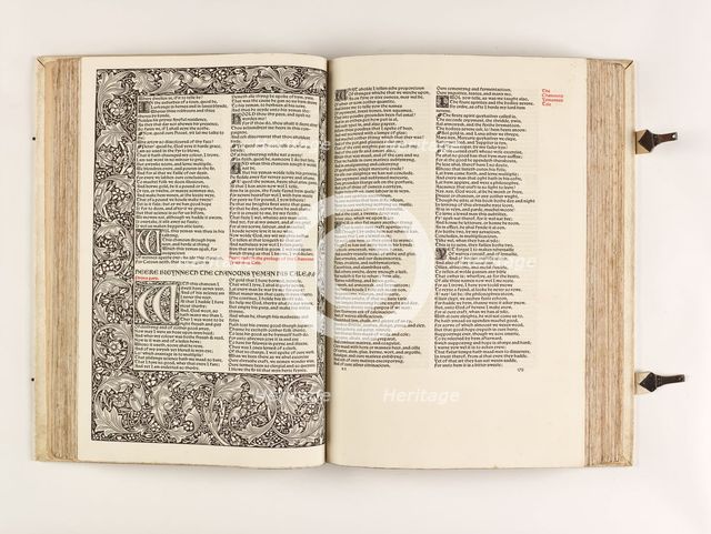 The Kelmscott Chaucer - The Works of Geoffrey Chaucer Now Newly Imprinted, 1896. Creator: Sir Edward Coley Burne-Jones.