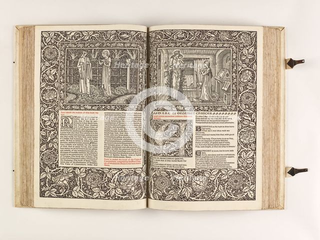 The Kelmscott Chaucer - The Works of Geoffrey Chaucer Now Newly Imprinted, 1896. Creator: Sir Edward Coley Burne-Jones.