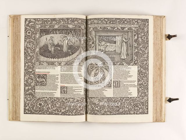 The Kelmscott Chaucer - The Works of Geoffrey Chaucer Now Newly Imprinted, 1896. Creator: Sir Edward Coley Burne-Jones.