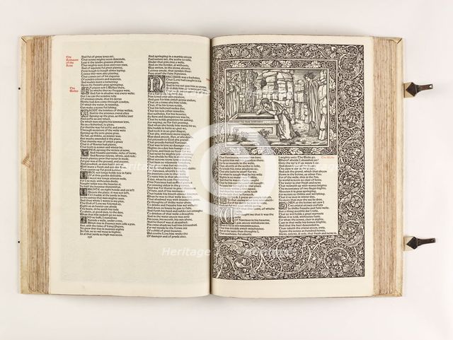 The Kelmscott Chaucer - The Works of Geoffrey Chaucer Now Newly Imprinted, 1896. Creator: Sir Edward Coley Burne-Jones.