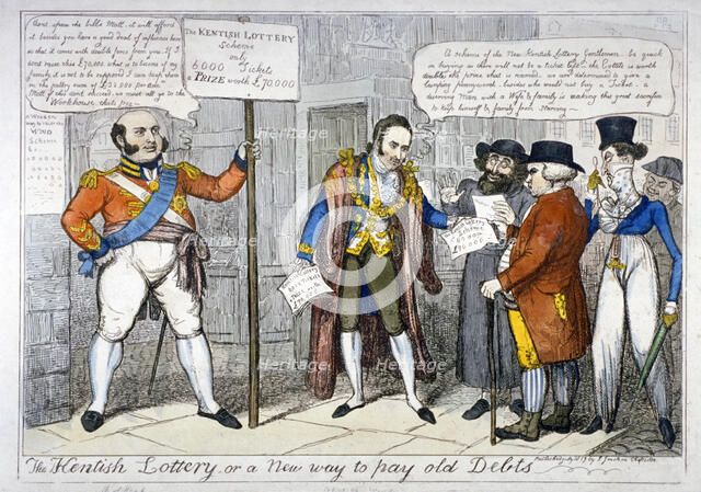 'The Kentish lottery - or a new way to pay old debts', 1819. Artist: Anon