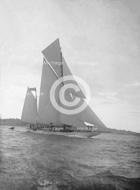 The ketch 'Lady Camilla' sailing close-hauled, 1912. Creator: Kirk & Sons of Cowes.