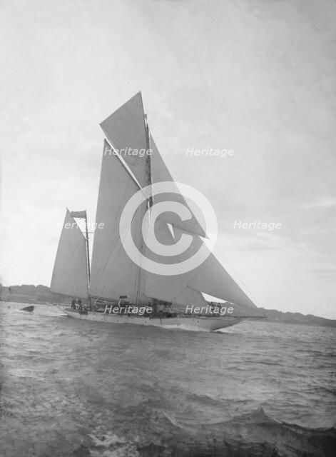 The ketch 'Lady Camilla' sailing close-hauled, 1912. Creator: Kirk & Sons of Cowes.