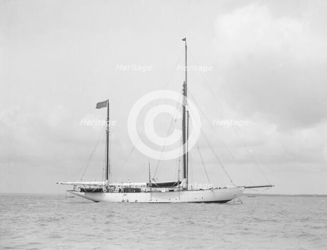 The ketch 'Xarifa' (renamed 'Verona') at anchor, 1912. Creator: Kirk & Sons of Cowes.